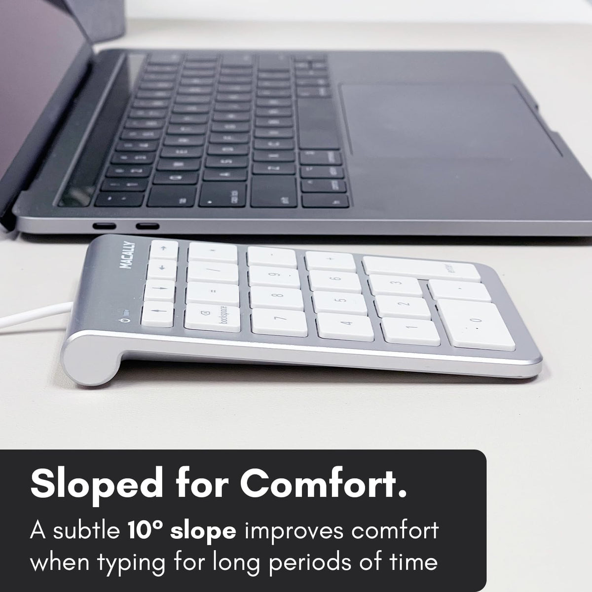 USB C Wired Number Pad for Mac - 10 Key USB Keypad, Type C Numeric pad, Number Keypad for Keyboard and Number Pad for Laptop, MacBook Pro/Air, iMac, and PC - 5ft Cable Numpad - Silver Keypads