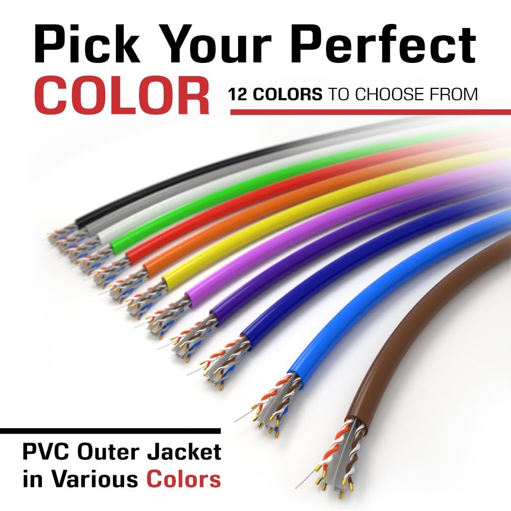Dripstone CAT6 Ethernet Cable 1000ft Bulk Network LAN Wire 23AWG Solid UTP 550MHz High-Speed Internet Cable Gaming, Streaming, Office, Home Use, Pull Box, Cat6 Bulk, Stable Connectivity - Gray