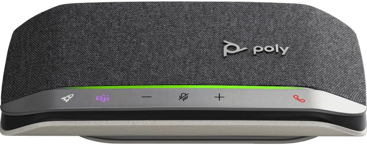 Poly - Sync 20 USB-A Personal Smart Speakerphone (Plantronics) - Connect to Cell Phone via Bluetooth and PC/Mac via USB-A Cable - Works with Teams (Certified), Zoom & More,Black