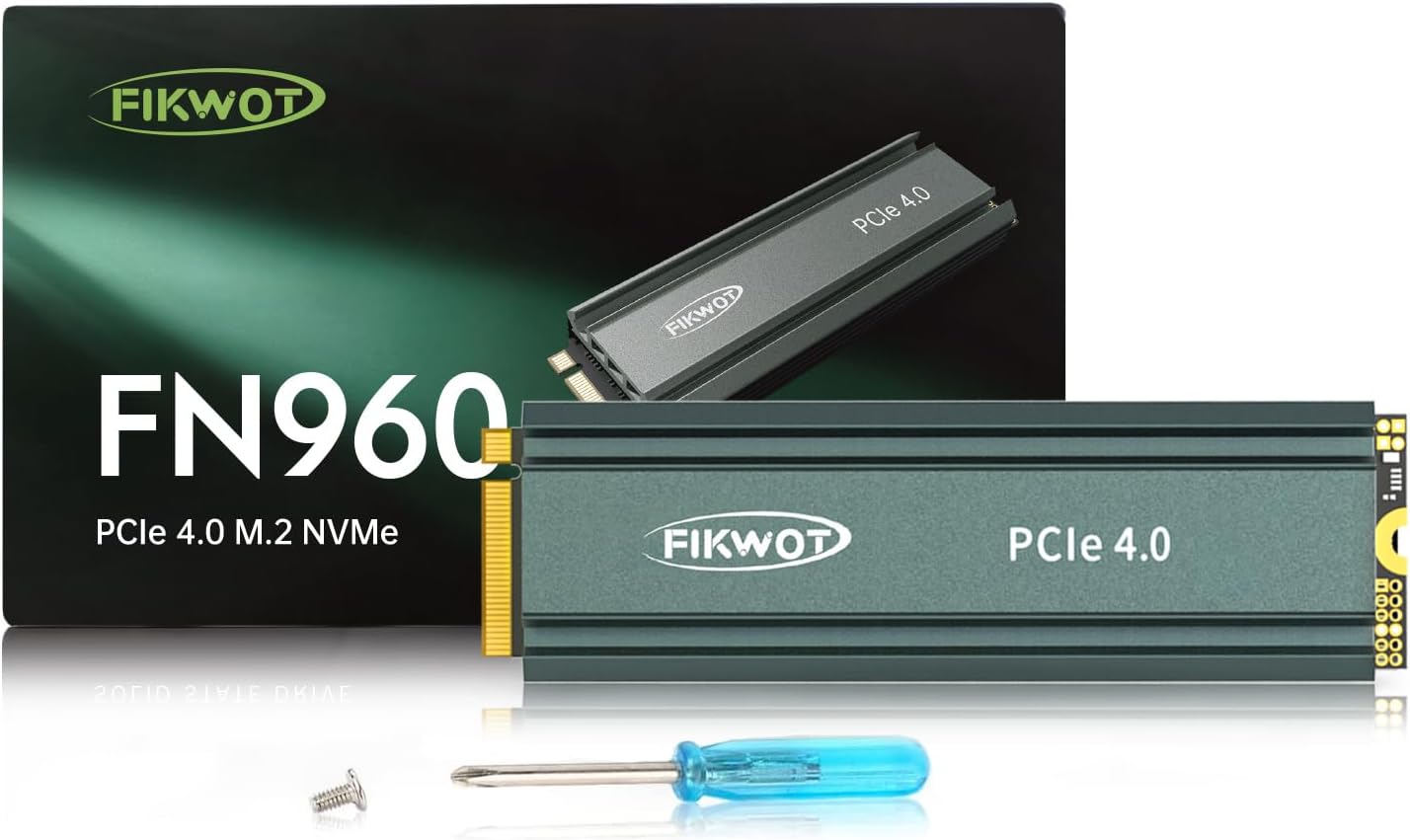 FN960 2TB M.2 2280 PCIe Gen4 x4 NVMe 1.4 Internal Solid State Drive with Heatsink - Speeds up to 5,000MB/s, Dynamic SLC Cache, Internal SSD