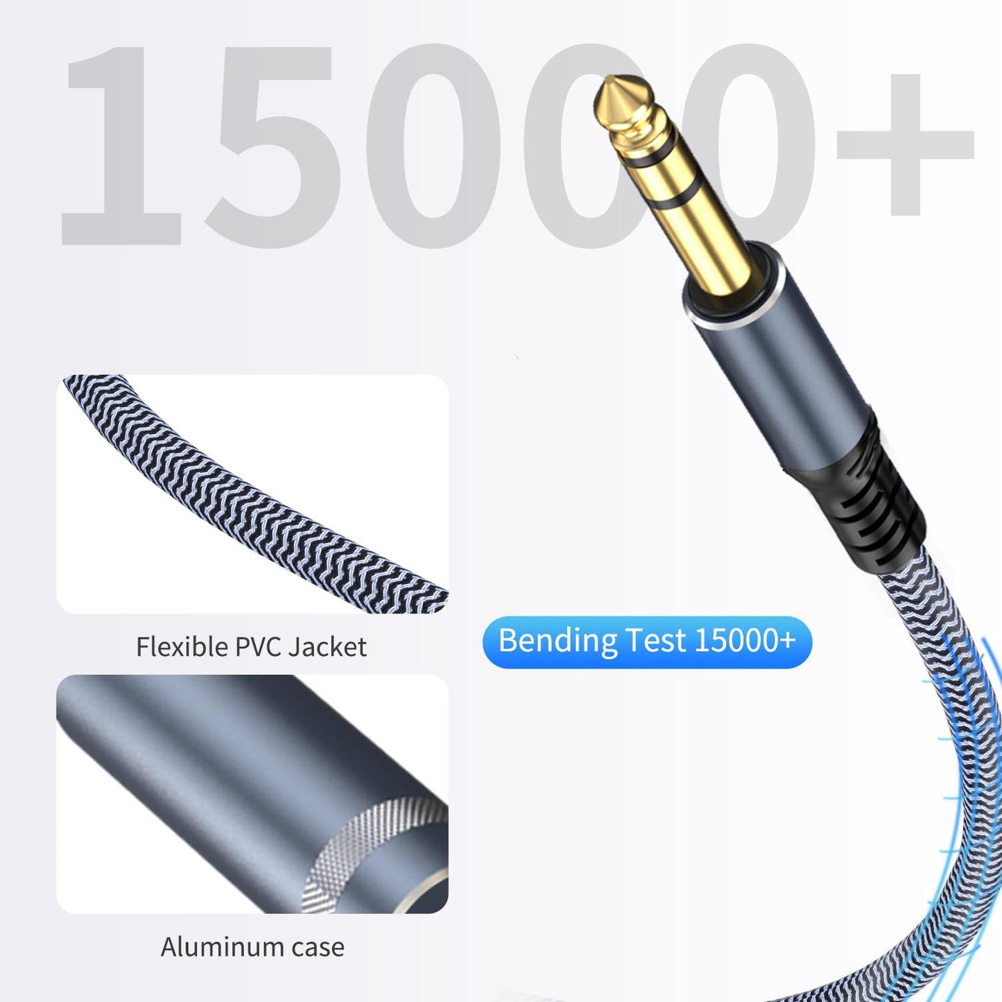1/4 inch Extension Cable 30ft, 1/4" inch Male to Female Stereo Guitar Extension Cable