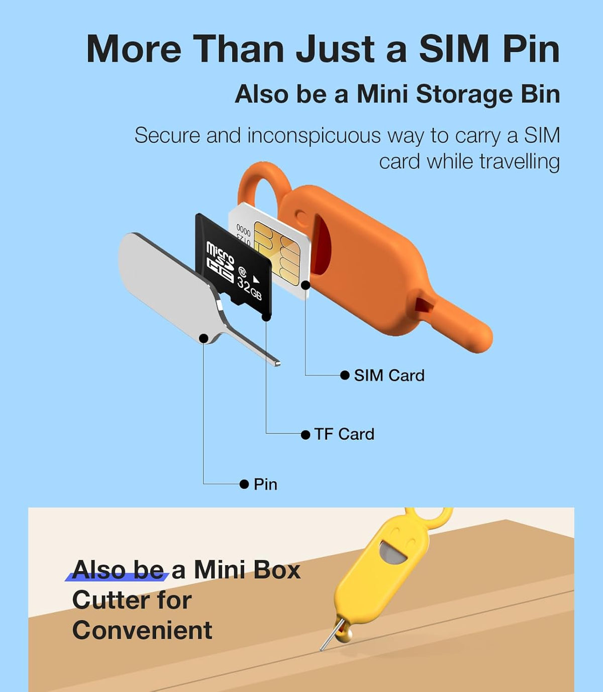 SIM Card Holder Contains Removal Openning Tool Tray Eject Pins 3 Pcs Needle Opener Ejector Compatible with All iPhone Apple iPad HTC Samsung Galaxy Cell Phone (Skyscape (3 Pcs))