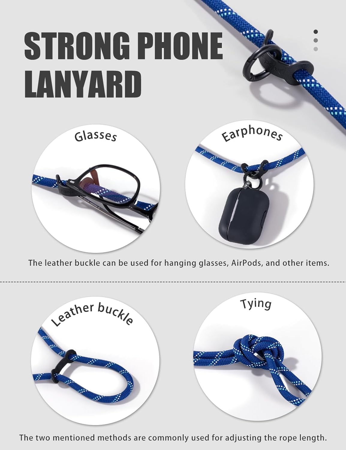 project-cb Phone Lanyard×1,Phone Tether Tab×2, Crossbody Cell Phone Lanyard,Rope Lanyard,Universal Adjustable Phone Strap(Gray)