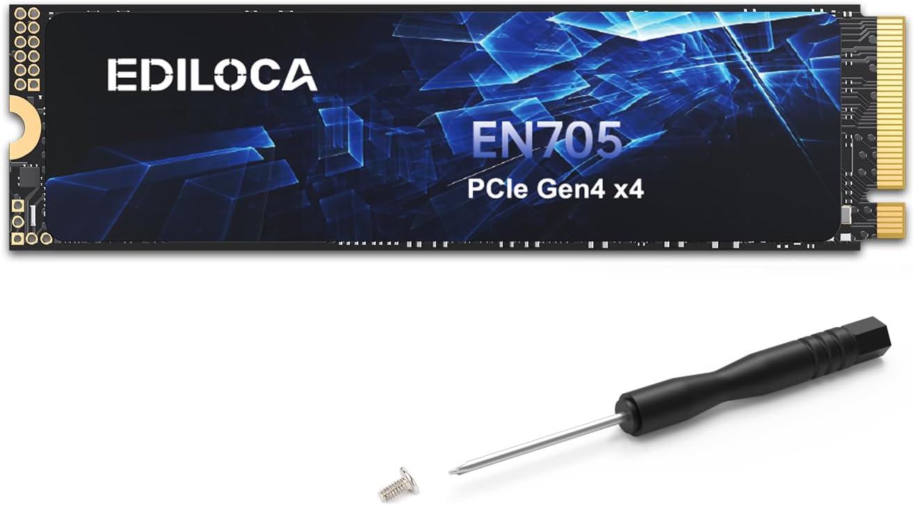 2TB SSD NVMe M.2 2280 PCIe Gen4 x4 Internal Solid State Drive - Up to 4800MB/s, 2TB SSD PS5 Dynamic SLC Cache, PS5 Compatible for Gaming PC Laptop(EN705)