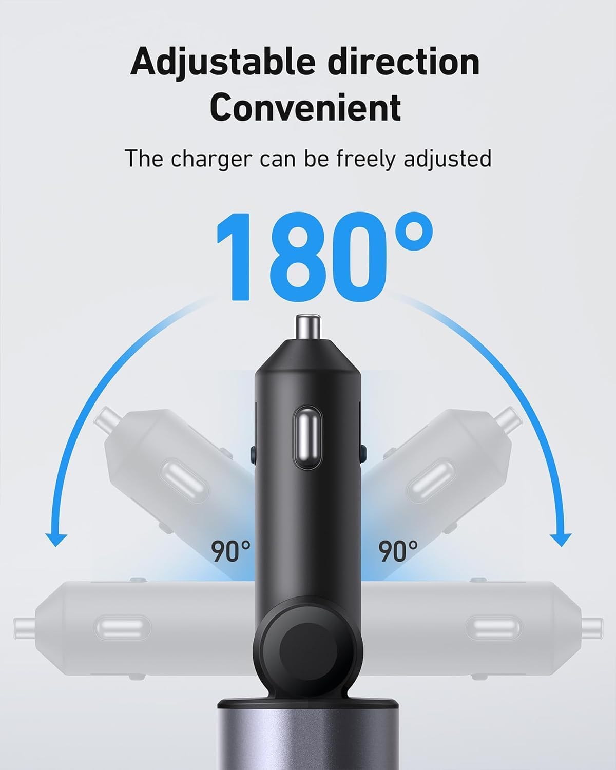 Car Phone Charger Adapter 2Pack Retractable Car Charger 4in1 Fast Charging Dual Retractable Cables 31.5 Inch Multiple Ports Charging Station Compatible with iPhone 16/15/14/13/12/11 Pro Max/Samsung