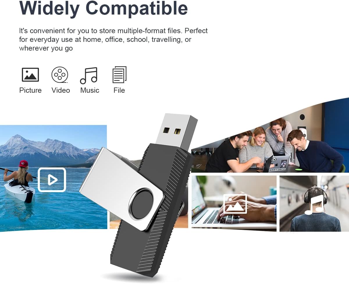 Aiibe 5 Pack 64GB Flash Drive USB Flash Drives 64GB Thumb Drive USB 2.0 Memory Stick USB Drive Zip Drive Jump Drive 64GB Multipack (64G, 5 Mixed Colors: Black Red Cyan Green Purple)