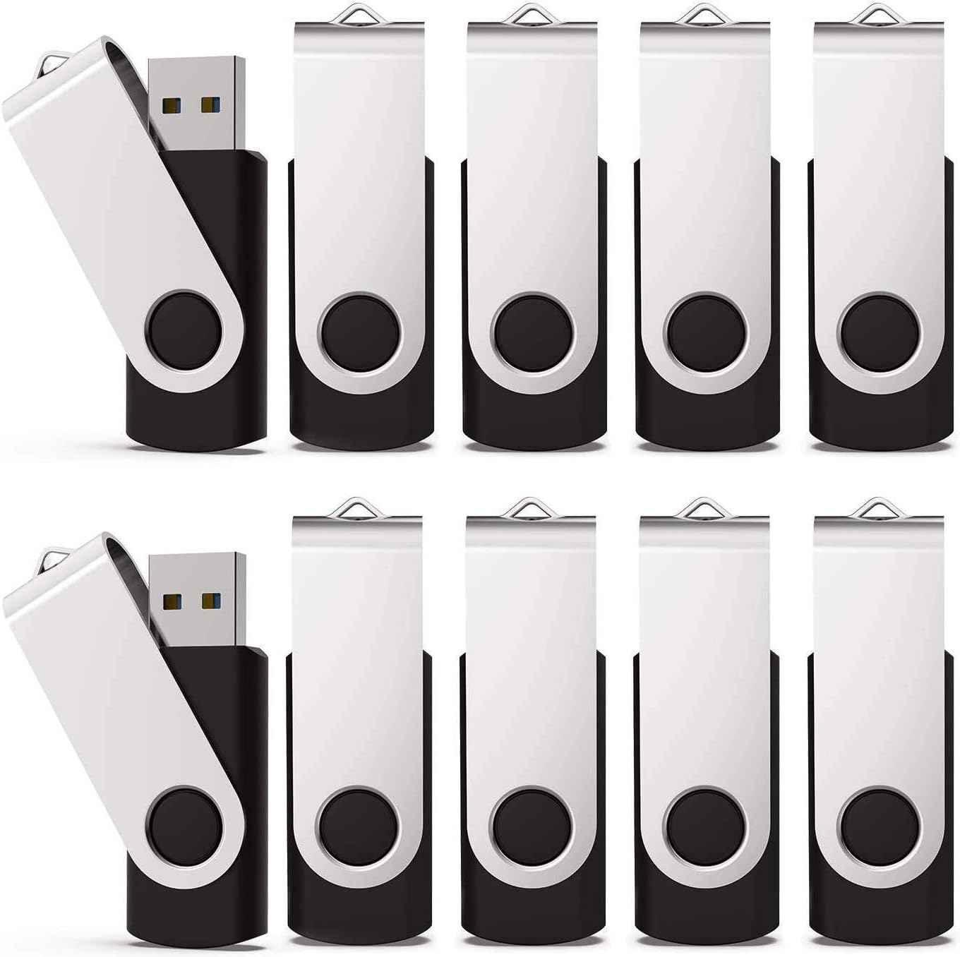 KEXIN 20 Pack 32 GB Flash Drive 3.0 Thumb Drive 32G Transfer Speed Up to 80MB/s Swivel USB 3.0 Flash Drive 20 Pack 3.0 Jump Drive Black