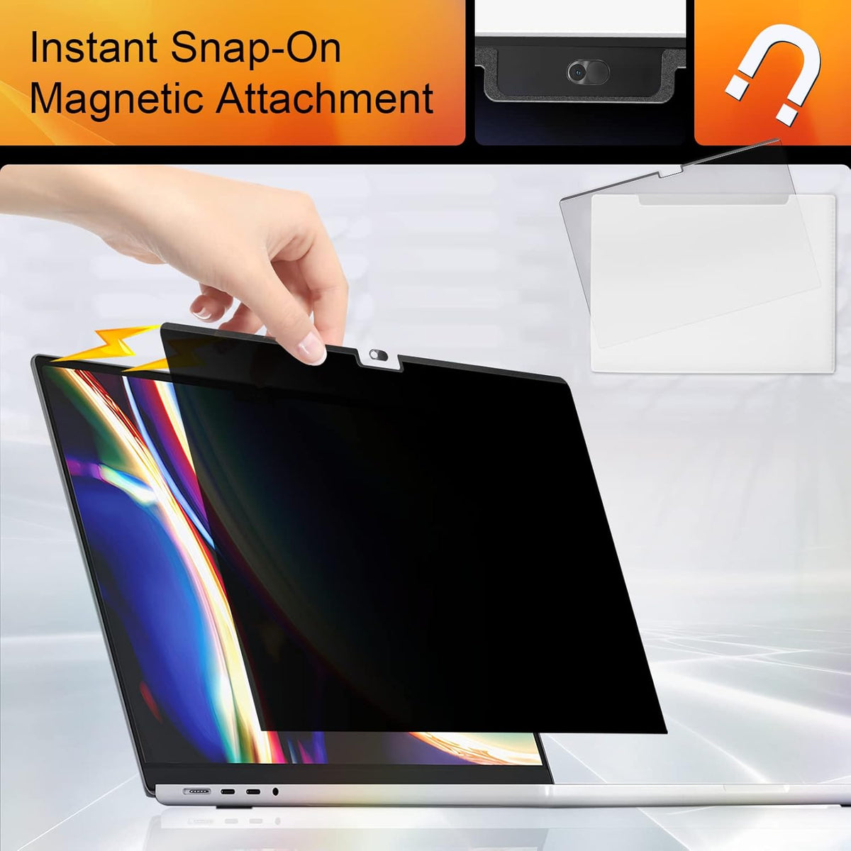 Magnetic Privacy Screen for MacBook Air 13.6 & 13 Inch 2022-2025 (M2, M3, M4), Matte Removable Anti Glare Blue Light Filter