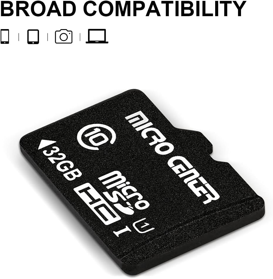 INLAND Micro Center 32GB Class 10 MicroSDHC Flash Memory Card with Adapter for Mobile Device Storage Phone, Tablet, Drone & Full HD Video Recording - 80MB/s UHS-I, C10, U1 (2 Pack)