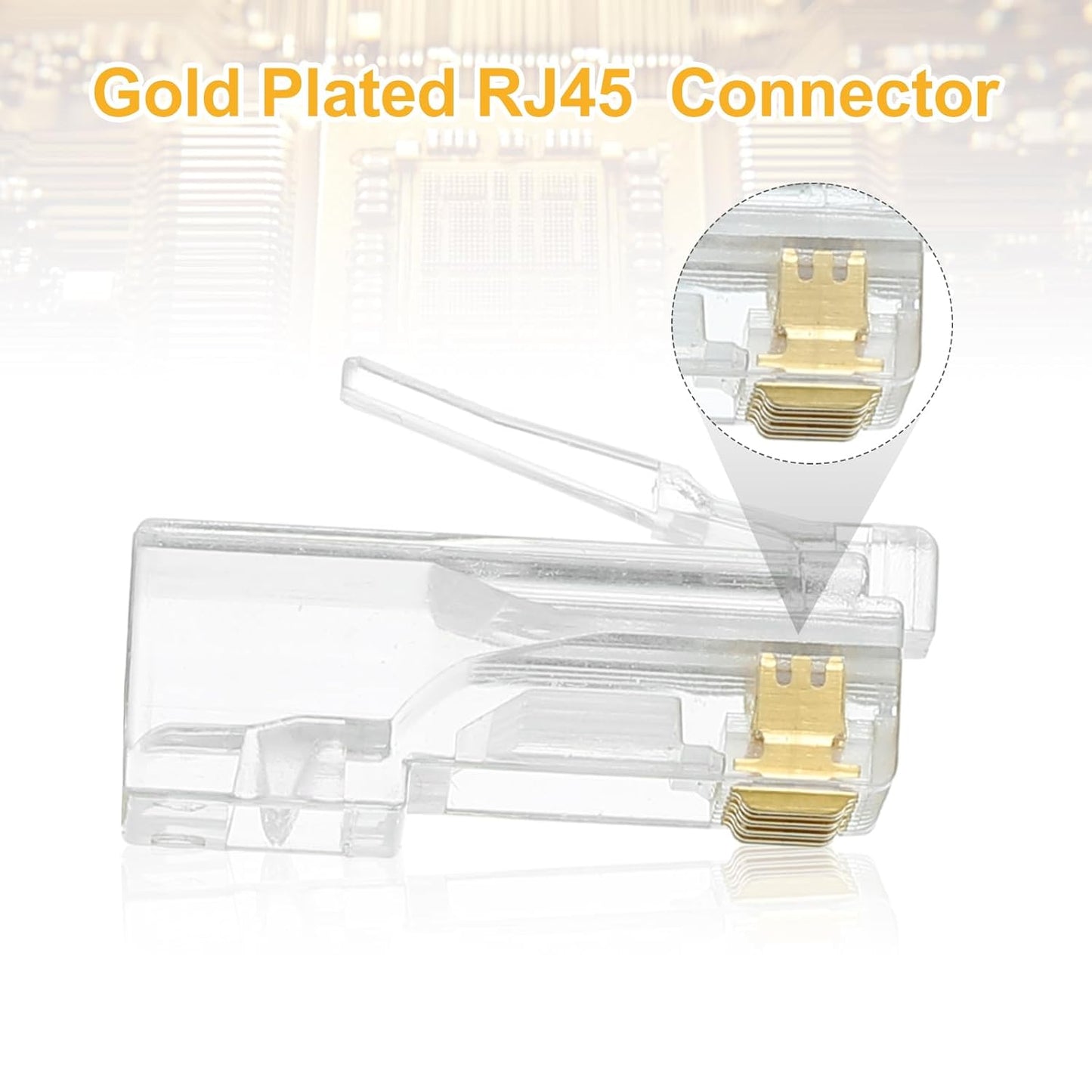 MECCANIXITY 30pcs Cat6 RJ45 Pass Through Connectors, RJ45 Connector 8P8C Gold Plated Plugs with 30pcs Green Strain Relief Boots for Solid or Stranded UTP Ethernet Cable, 1.1mm