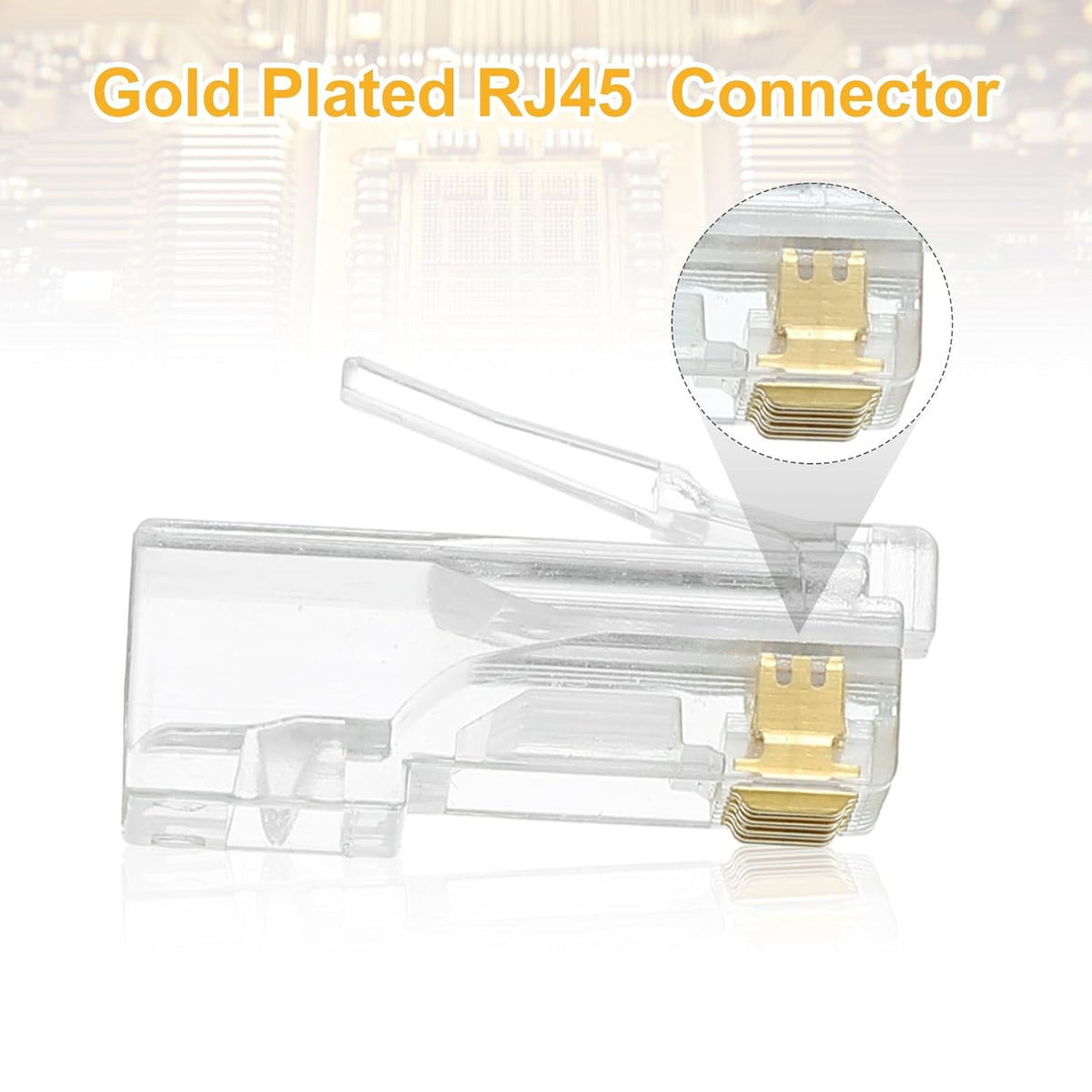 MECCANIXITY 60pcs Cat6 RJ45 Pass Through Connectors, RJ45 Connector 8P8C Gold Plated Plugs with 60pcs Light Grey Strain Relief Boots for Solid or Stranded UTP Ethernet Cable, 1.1mm