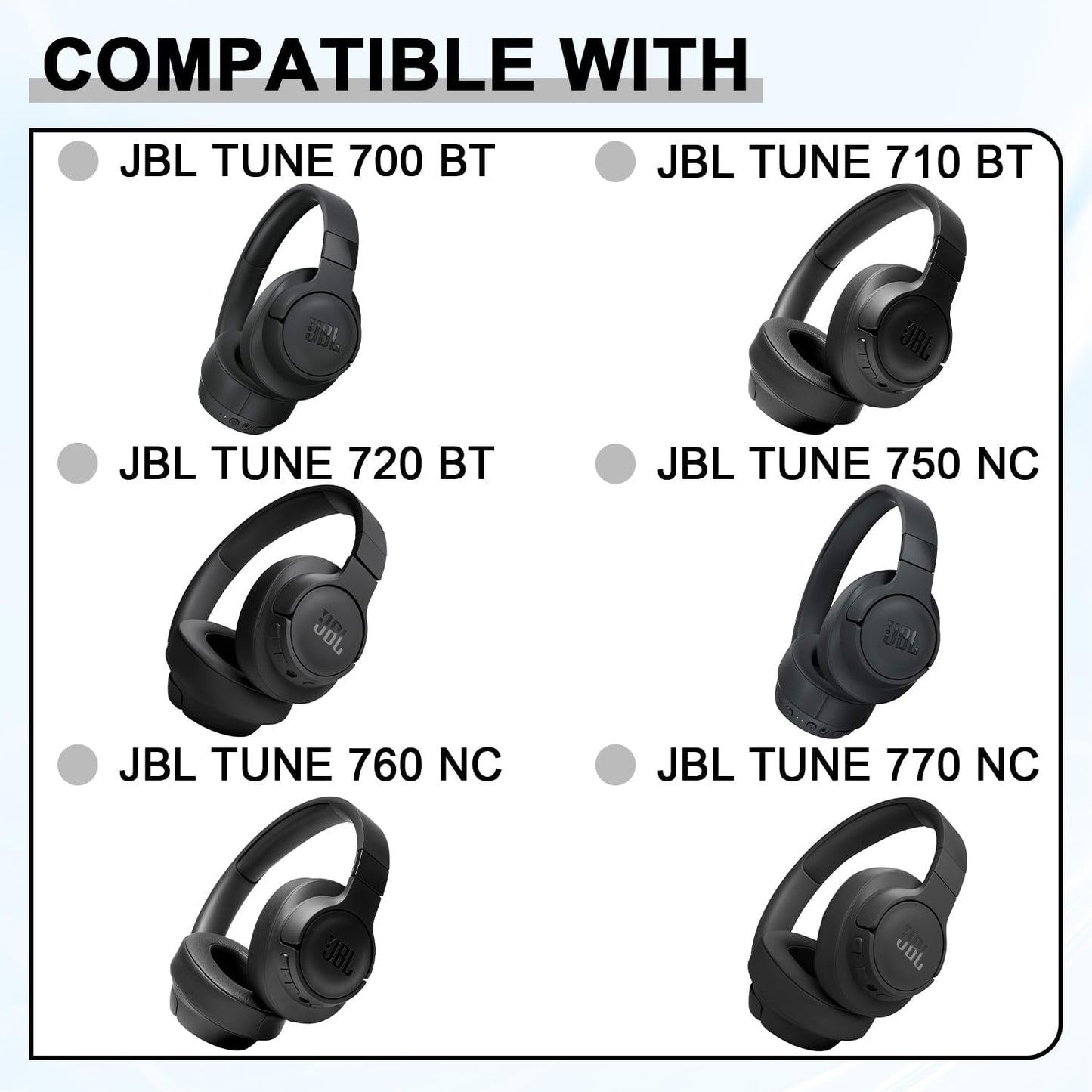 Replacement Ear Pads for JBL Tune 700(700BT)/710(710BT)/720(720BT)/750(750BT,750BTNC)/760(760NC)/770(770NC) Headphones, Headset Ear Cushions, Headset Earpads, Ear Cups Cover-Red
