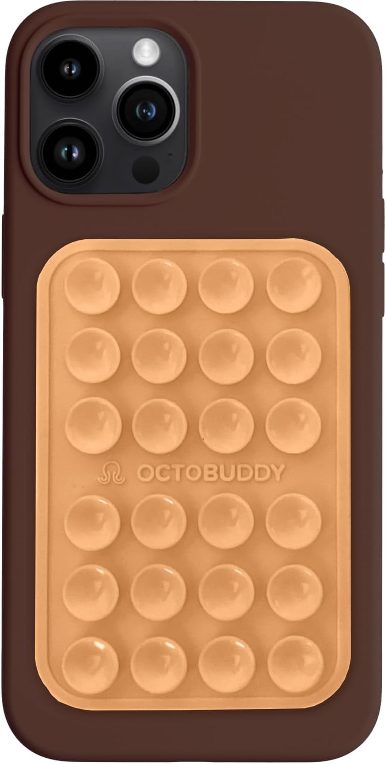 Classic MAX - Silicone Suction Phone Case Adhesive Mount - Hands-Free, Strong Grip Holder for Selfies and Videos - iPhone and Android Compatible - 2.6″ x 3.9″, Buttercream