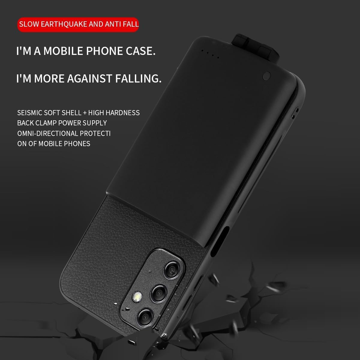 Fey Battery Case for Galaxy A34, Extended Charging Cases for Samsung Galaxy A34 5000mAh Rechargeable External Backup Power Bank Charger Cover, Black