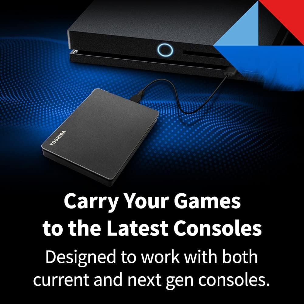 Toshiba Canvio Gaming 1TB Portable External Hard Drive USB 3.0, Black for PlayStation, Xbox, PC, & Mac - HDTX110XK3AA