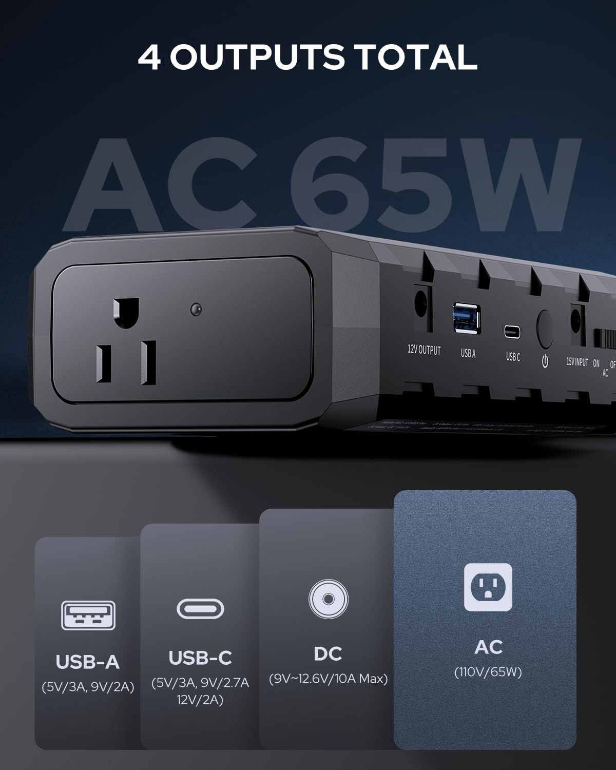 Apowking Power Bank with AC Outlet,65W Portable Laptop Battery Bank Fast Charging,88.8Wh/24000mah Power Station for Outdoor Camping PowerBank Travel Home Power Backup