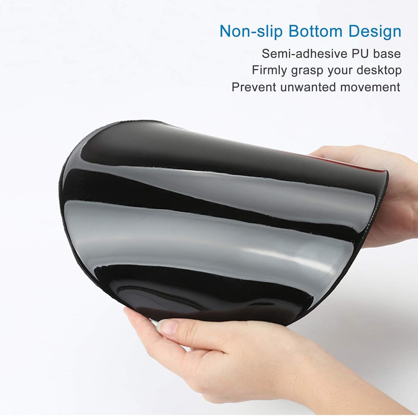 ITNRSIIET Ergonomic Mouse Pad with Gel Wrist Support Small Wrist Rest Smooth Surface Non-Slip PU Base Comfortable Office Supplies Pain Relief, 8.7 x 7.2 inches, Abstract Leaves