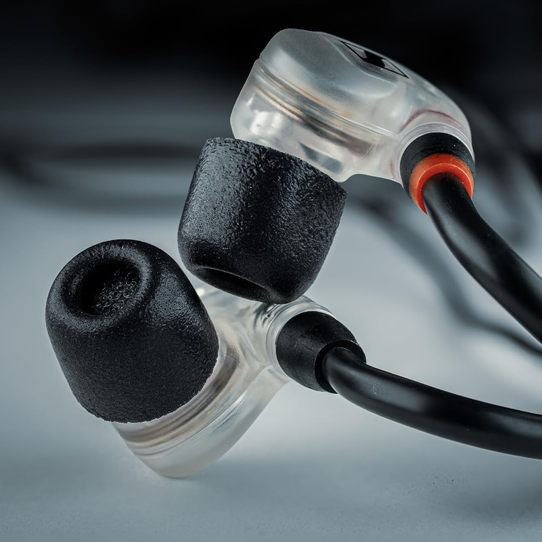 Comply 500 Core Series | Memory Foam Replacement IEM Ear Tips for KZ, Moondrop, FiiO Sennheiser & More | Superior Noise Isolation, Ultimate Comfort, Secure Fit | TechDefender, Black, Large (3 Pairs)