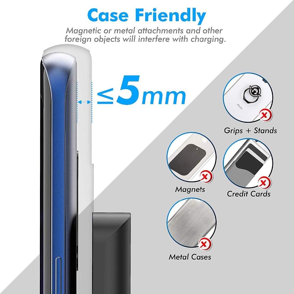 20W Fast Wireless Charger,Wireless Charging Stand Compatible with iPhone 16,16 Pro,15,14,13,12,11 Series/X/XS,Phone Charger for Galaxy S25/S24/S23/Note,Pixel/LG (No Plug)