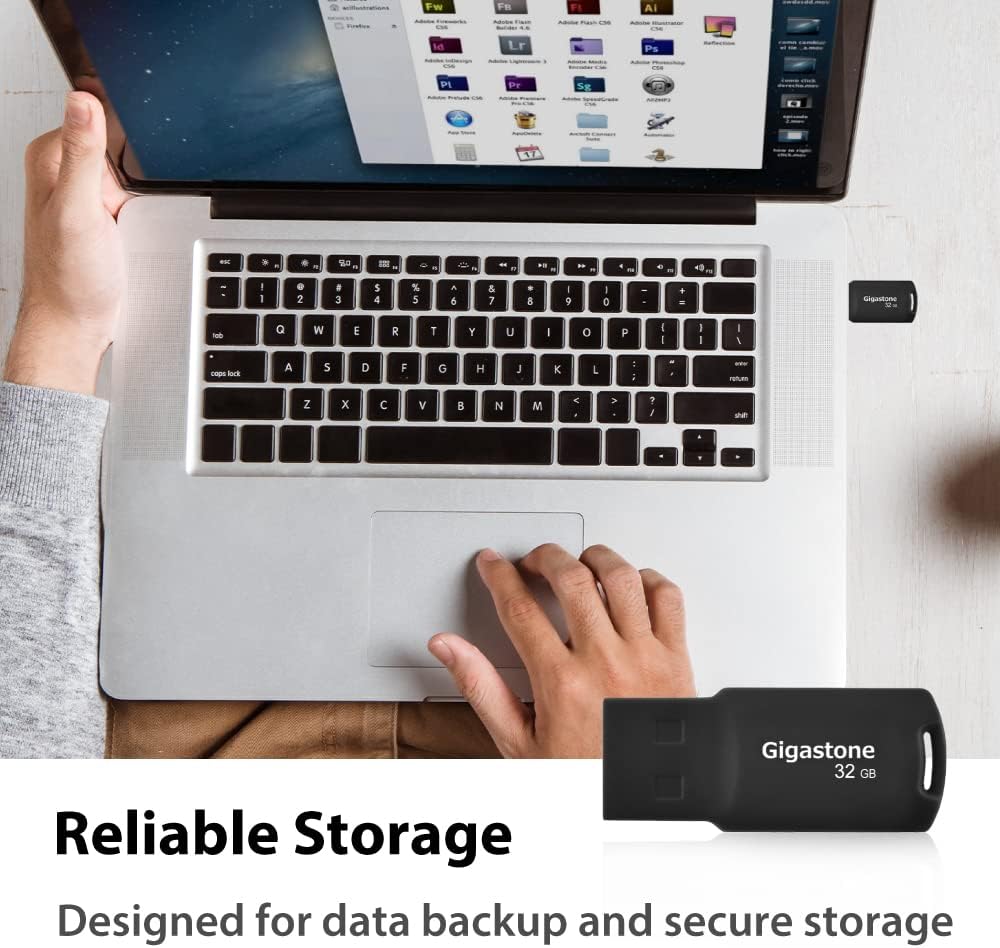 GIGASTONE V70 32GB 10-Pack USB 2.0 Flash Drive Thumb Drive Memory Stick Pen Drive Capless Design Pen Drive