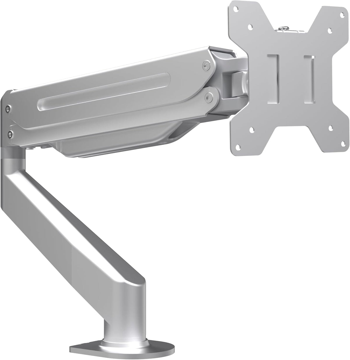 Suptek Single Monitor Mount Stand,Gas Spring Monitor Arm Desk Mount Fully Adjustable for 17 20 22 23 24 26 27 inch Monitors Weight Capacity up to 13.2 lbs (Silver)