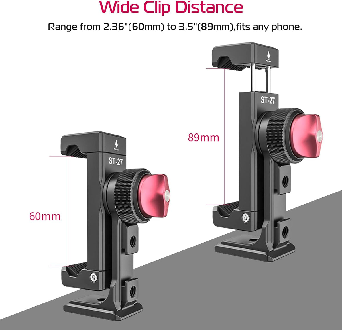 Metal Phone Tripod Mount 3 Cold Shoes & Arca Port, 360° Smartphone Tripod Adapter for iPhone 17 16 15 Cell Phone Stand Holder for Desktop Video Live Streaming Vlogging Rig