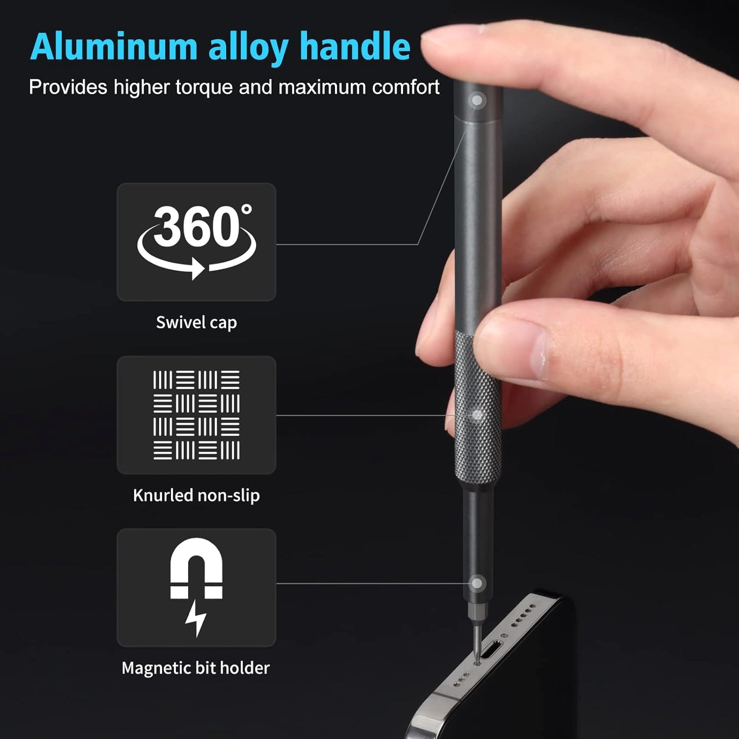 STREBITO Micro Screwdriver Set 50 in 1 Precision Screwdriver Set, S2 Steel Multi Bit Mini Repair Kit for Electronics, Computer, Phone, Laptop, Glass, Watch, Switch, Game Controller