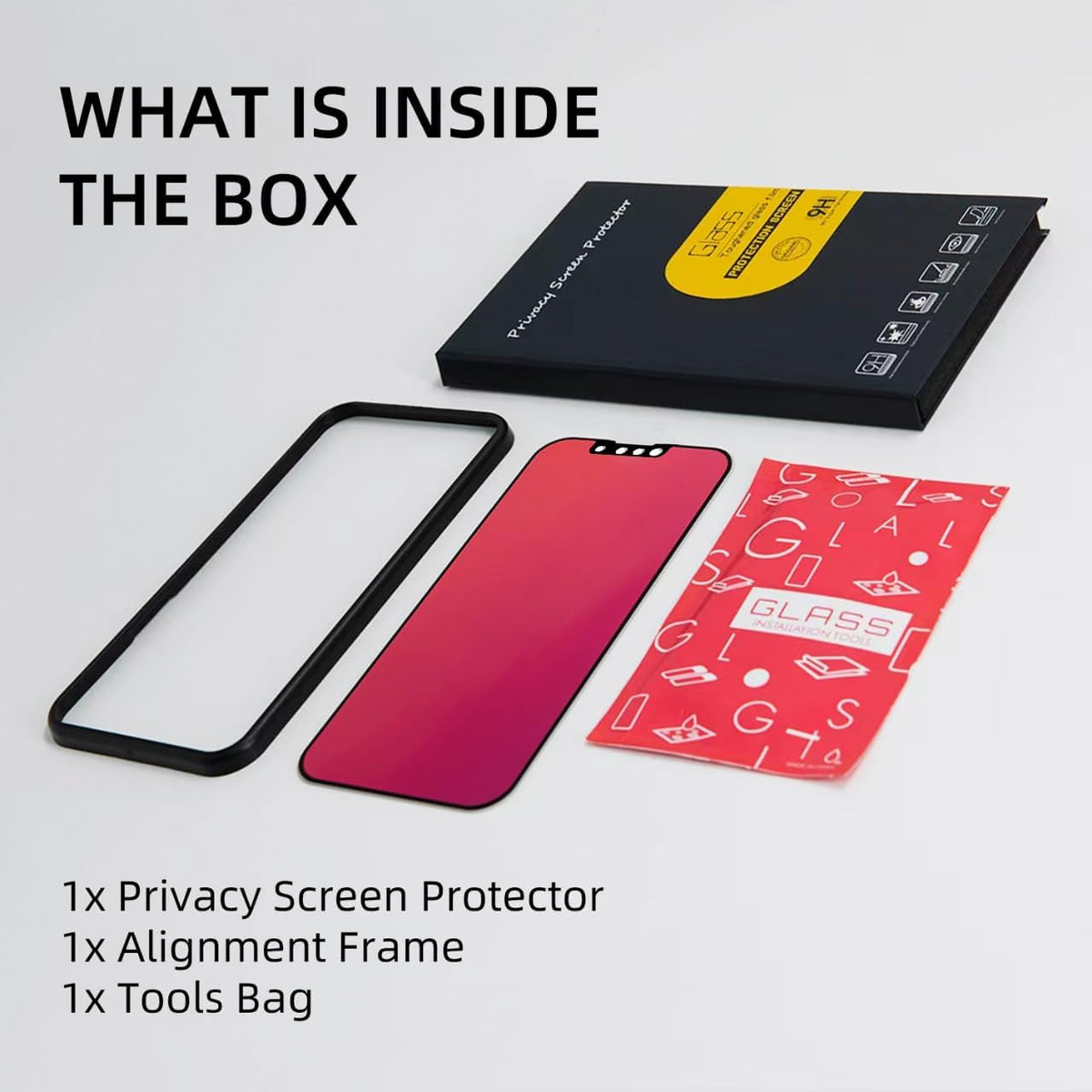 EGKimBa compatible with iPhone 14 Plus or iPhone 13 Pro Max Privacy Screen Protector, 6.7 inch Gradient Colorful Electroplated Anti-Spy Anti-Blue Light Easy Installation Tempered Glass