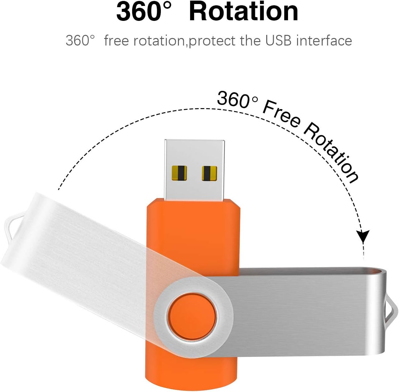 KOOTION 16GB USB 3.0 Flash Drive 16 gb Flash Drives 10pcs Thumb Drive Keychain Jump Drive Swivel Memory Sticks, Orange