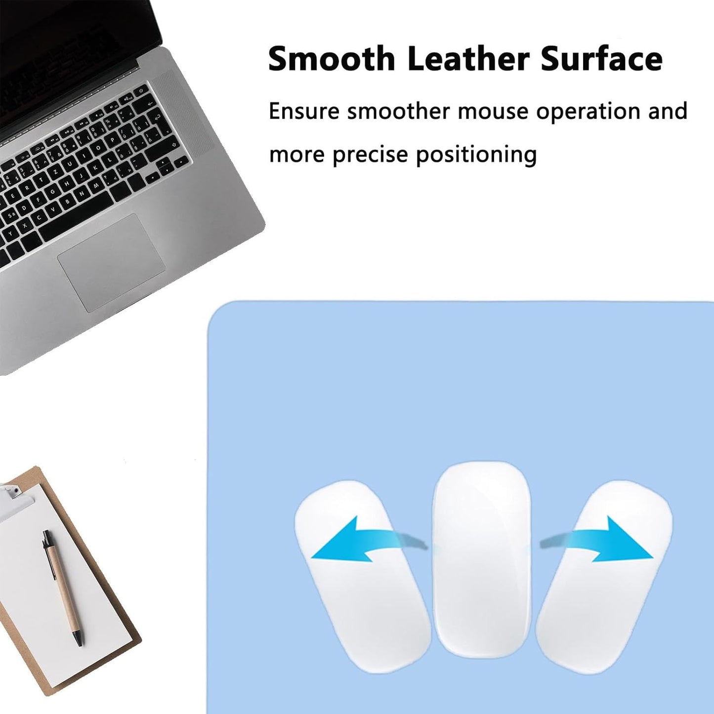 PU Leather Desk Pad Protector Gaming Mouse Pad Non Slip Desk Mat for Keyboard and Mouse Waterproof Desk Writing Pad for Office and Home Desk Accessories(Blue, 35.4 * 17.7)