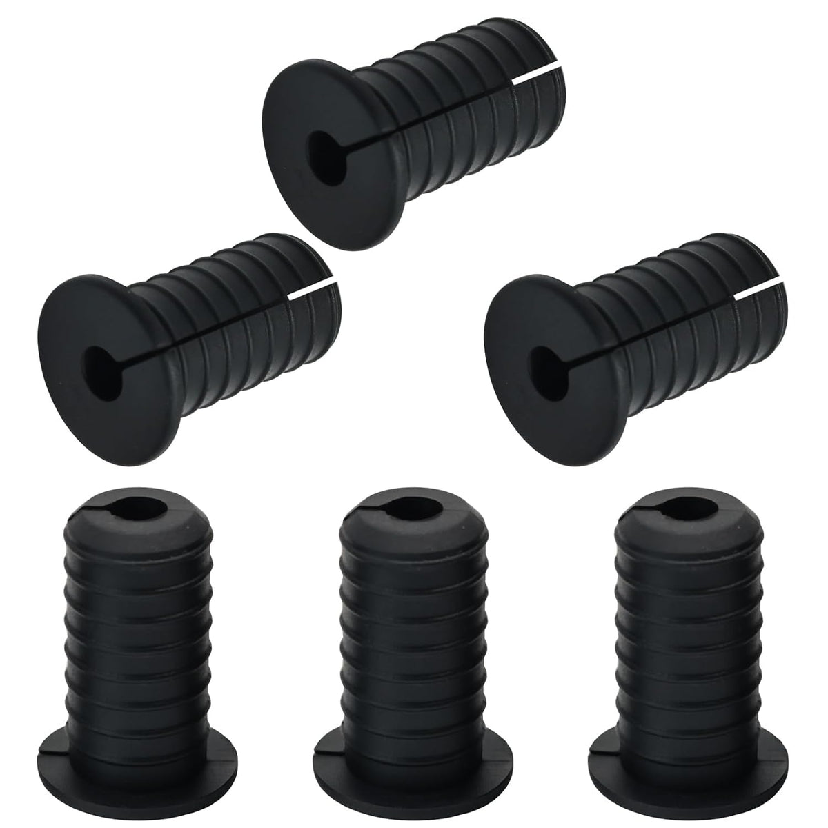 6pc Starlink Cable Grommet 3/4" Silicone Anti-Slip Wall Hole Pass Through Split Cable Bushings for TV Wire Ethernet Cord, Starlink Cable Routing Kit Accessories,38mm/1.5"Ht, Black