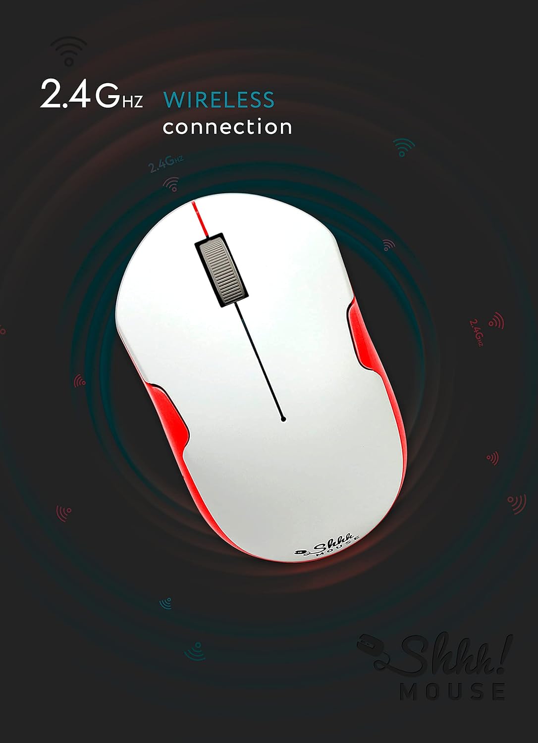 – Wireless Silent Optical Mouse with USB Receiver and Batteries – Cordless, Portable, Quiet Click Mouse for PC, Laptop, Chromebook, Computer