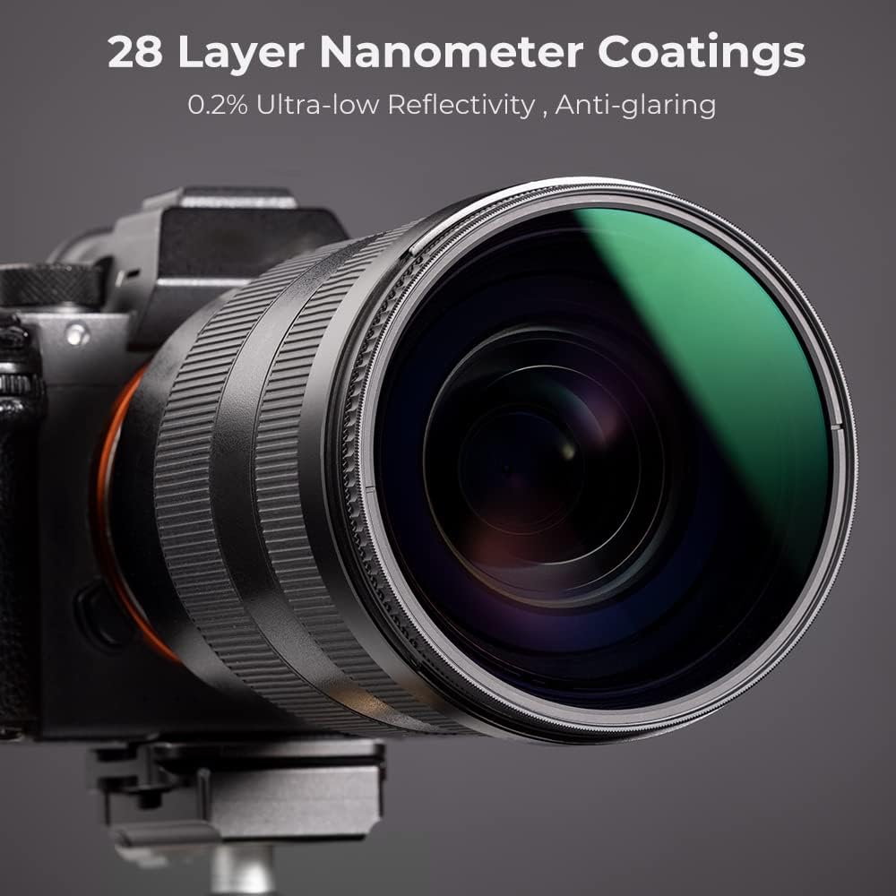 K&F CONCEPT 52mm Circular Polarizers Filter Polarizing Filter 28 Multi-Layer Coated Super Slim High Definition CPL Lens Filter (Nano-X Series)