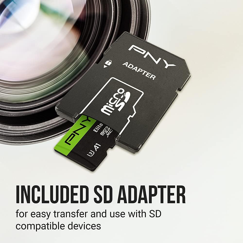 PNY 64GB Elite-X Class 10 U3 V30 SDXC Flash Memory Card - 100MB/s, Class 10, U3, V30, 4K UHD, Full HD, UHS-I, Full Size SD (Pack of 1)