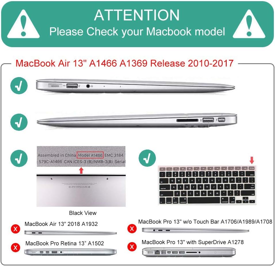 Mektron for MacBook Air 13 Case A1466/A1369 (2010-2017 Release), Snap-on Plastic Hard Shell Cover for MacBook Air 13.3 inch with Keyboard Cover, Abstract Mountain C112
