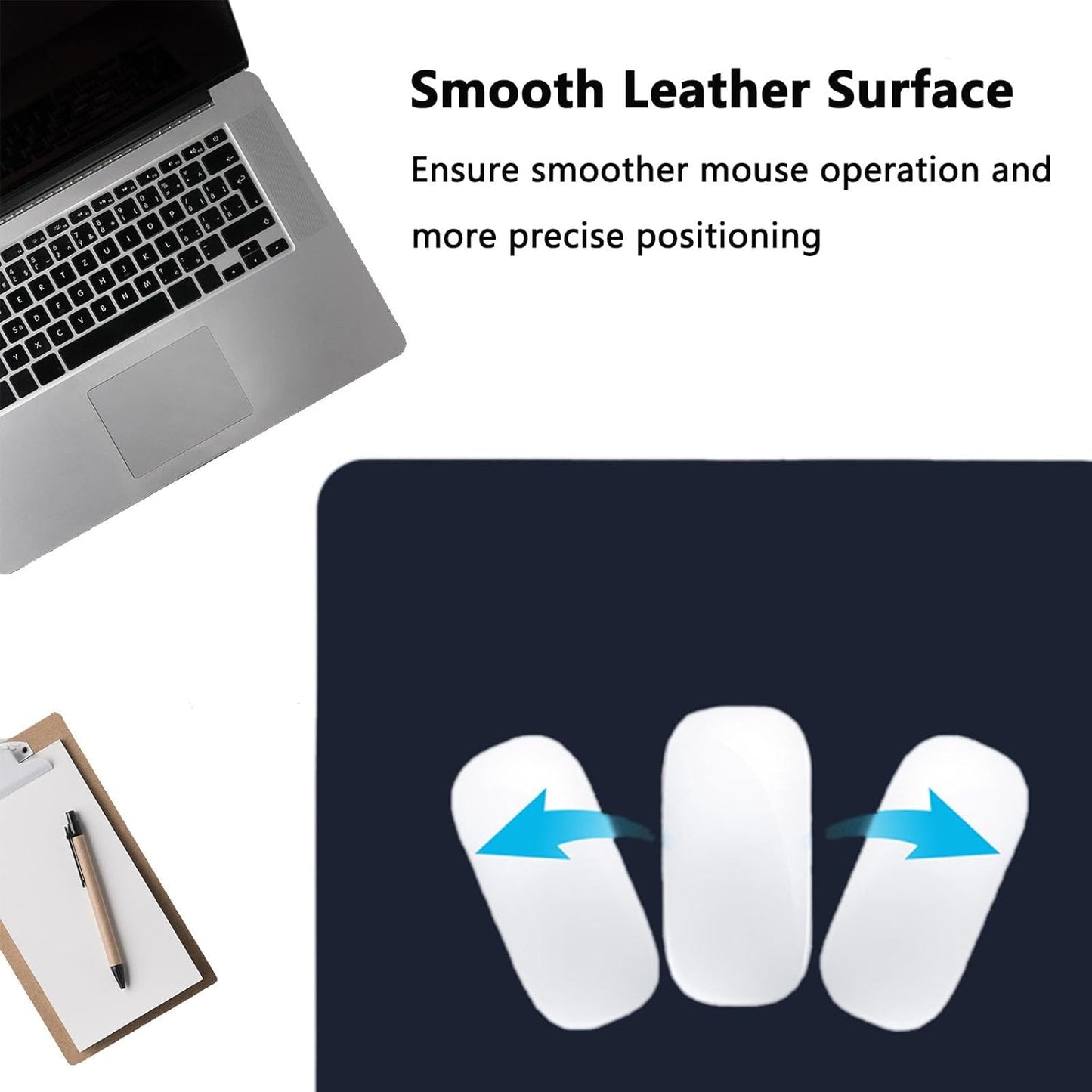 PU Leather Desk Pad Protector Gaming Mouse Pad Non Slip Desk Mat for Keyboard and Mouse Waterproof Desk Writing Pad for Office and Home Desk Accessories(Dark Blue, 35.4 * 17.7)