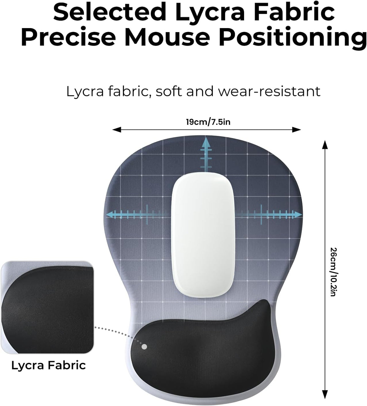 EooCoo Ergonomic Mouse Pad with Gel Wrist Rest Support Middle Concave Design, Relieve Wrist Pain Mousepad, Non-Slip Base for Laptop, Computer, Office Desk Accessories, Carpal Tunnel Syndrome