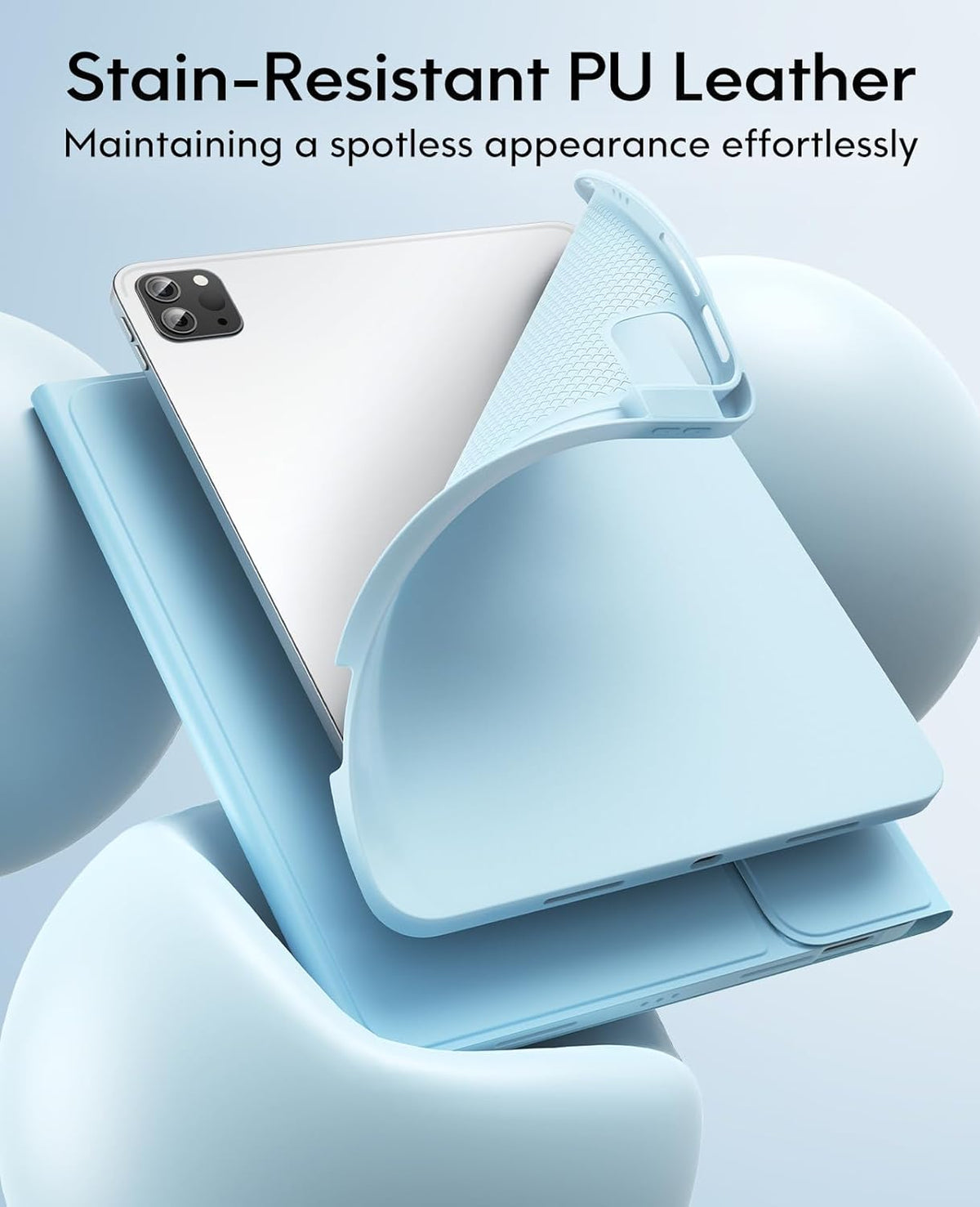 GreenLaw for iPad Air 11 inch case with Keyboard (M3/M2) 2025/2024, for iPad Pro 11 (4th/3rd/2nd/1st Gen) & iPad Air 5th/4th Gen, 7-Color Backlit, Smart Touchpad, 2 Device Connection, Light Blue