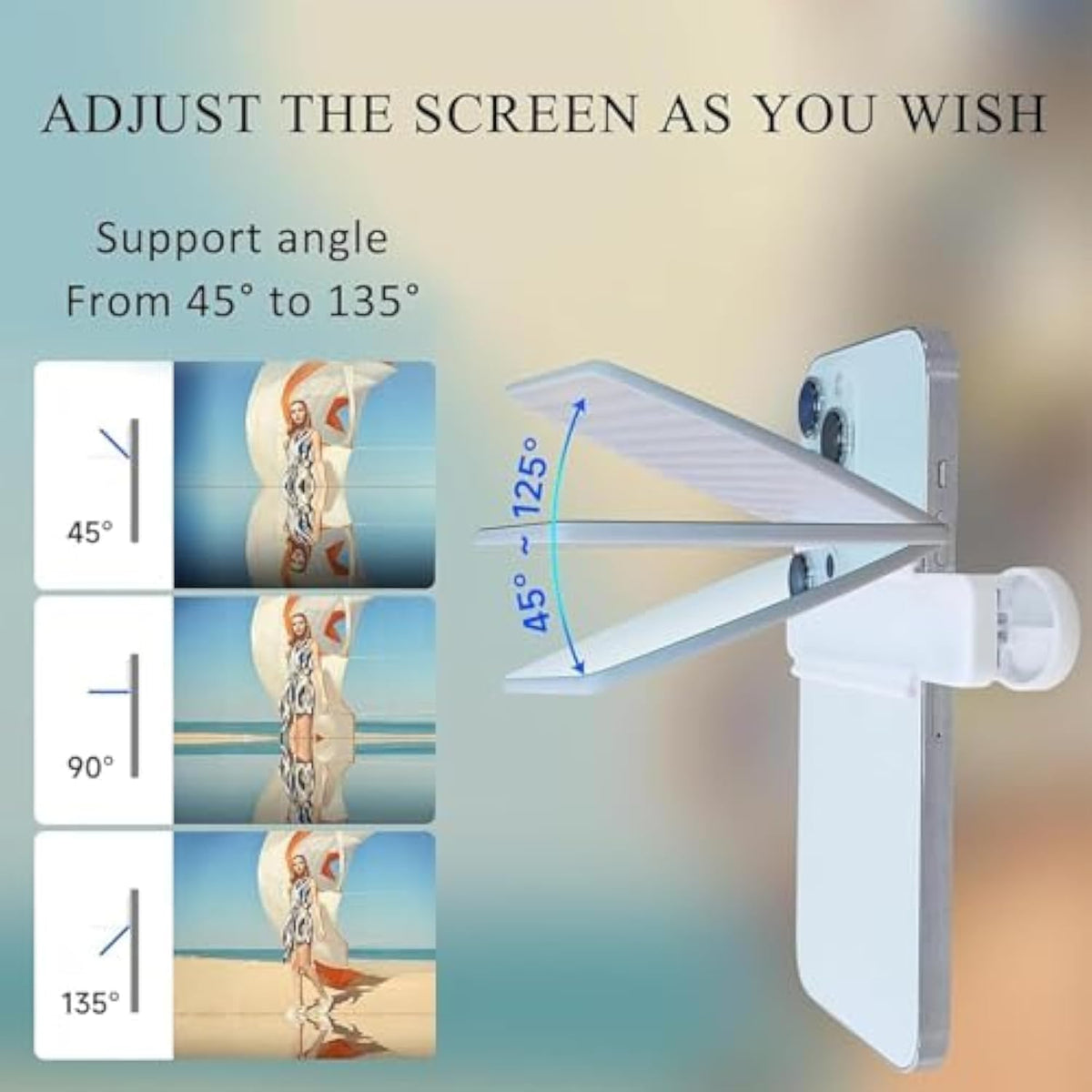 Mirror Effect Lens - Capture Stunning Reflections Instantly, Smartphone Camera Mirror Reflection Clip Kit, Mirror for Phone to Use Back Camera, for Travel Photography (Black +White)