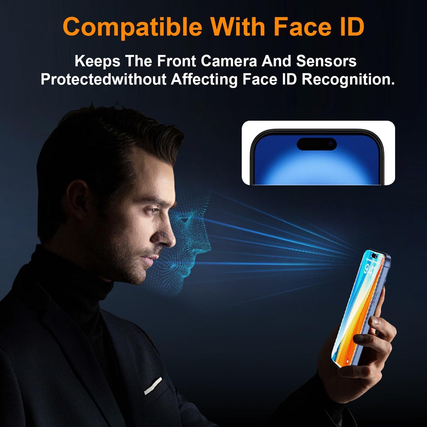 OneFish 2 Pack Privacy Screen Protector for iPhone 16 Pro Max - 4-Way 360° Anti-Spy, 9H Hardness, 3D Curved Edges, Case-Friendly & Easy Installation
