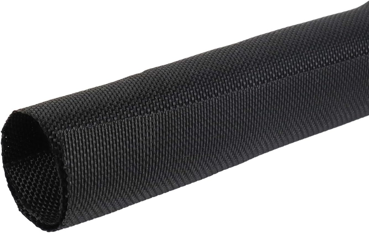 Black Braided Cable Management Sleeves Wire Loom Tubing Cord Protector Self-Wrapping (3/8"-12Feet)
