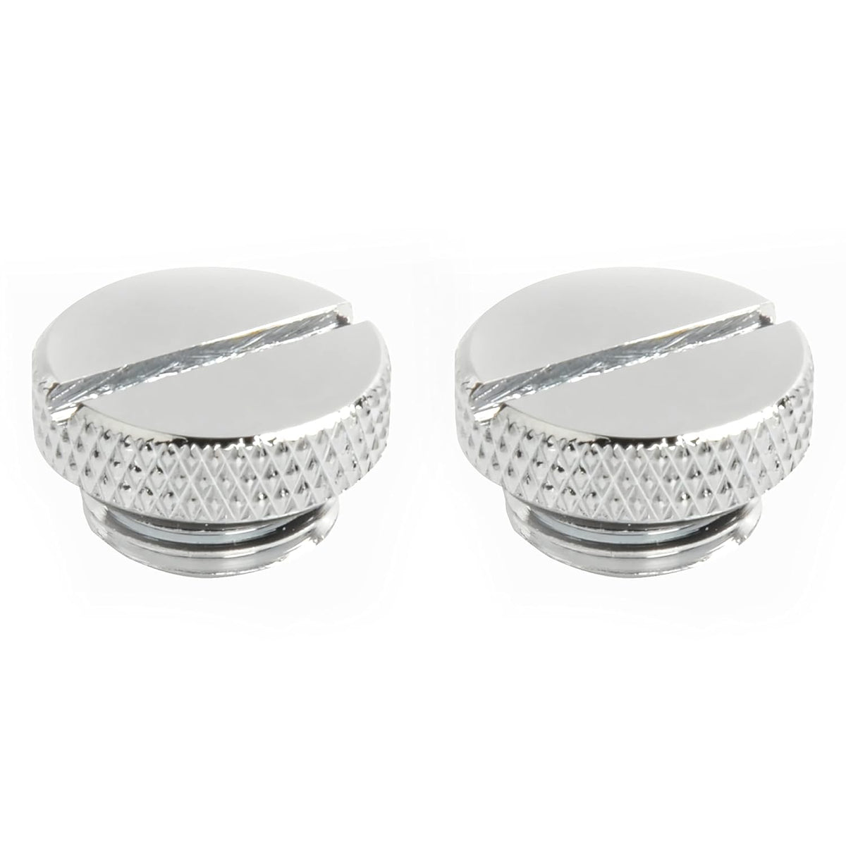 Dracaena 2 Pack G1/4" Thread, Thin Water Stop Plug Fitting with Coin Slot for Computer Water Cooling System, Durable Brass/Copper Material, Silver
