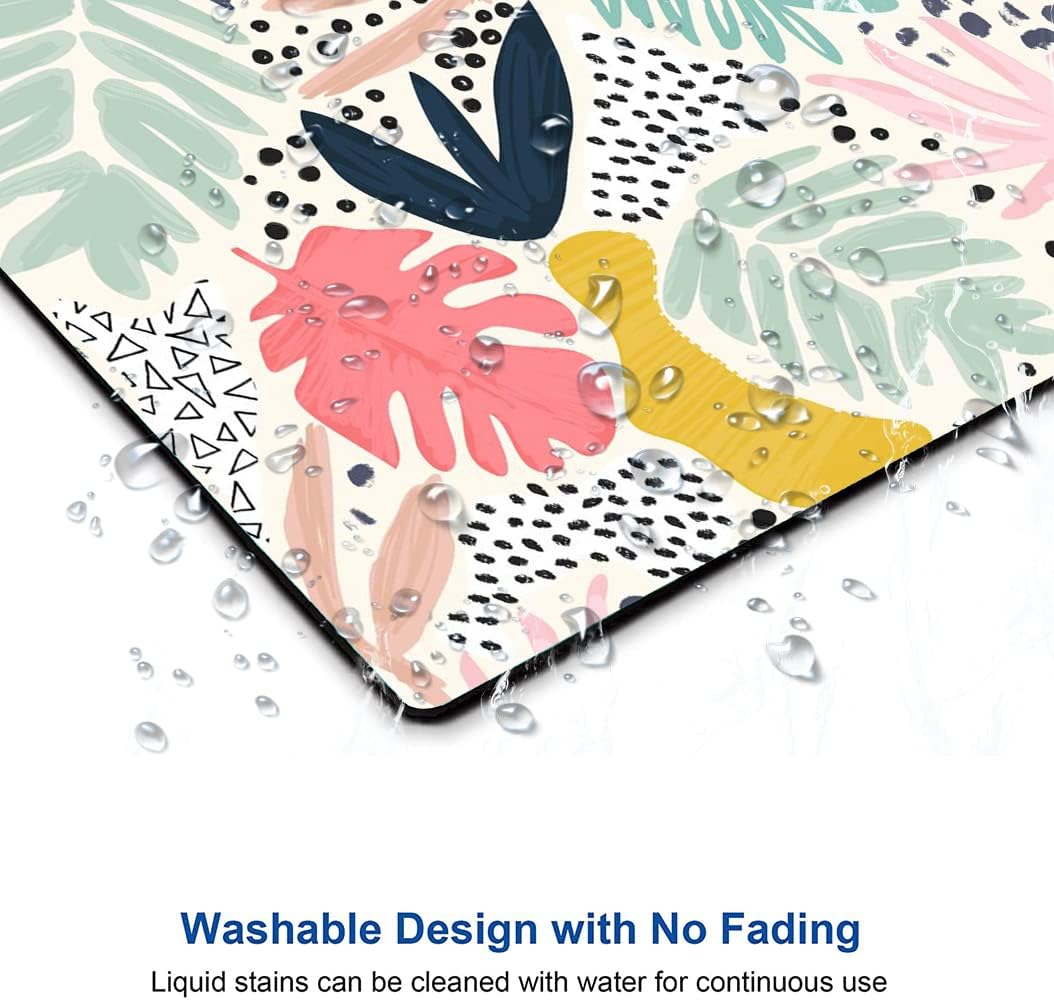 Mouse Pad, Colorful Palm Tropical Plants Mouse Pad, Square Waterproof Cute Mousepad Non-Slip Rubber Base Wireless Mouse Pads for Computer Office Laptop, Gaming Mouse Pads for Desk, Leaves