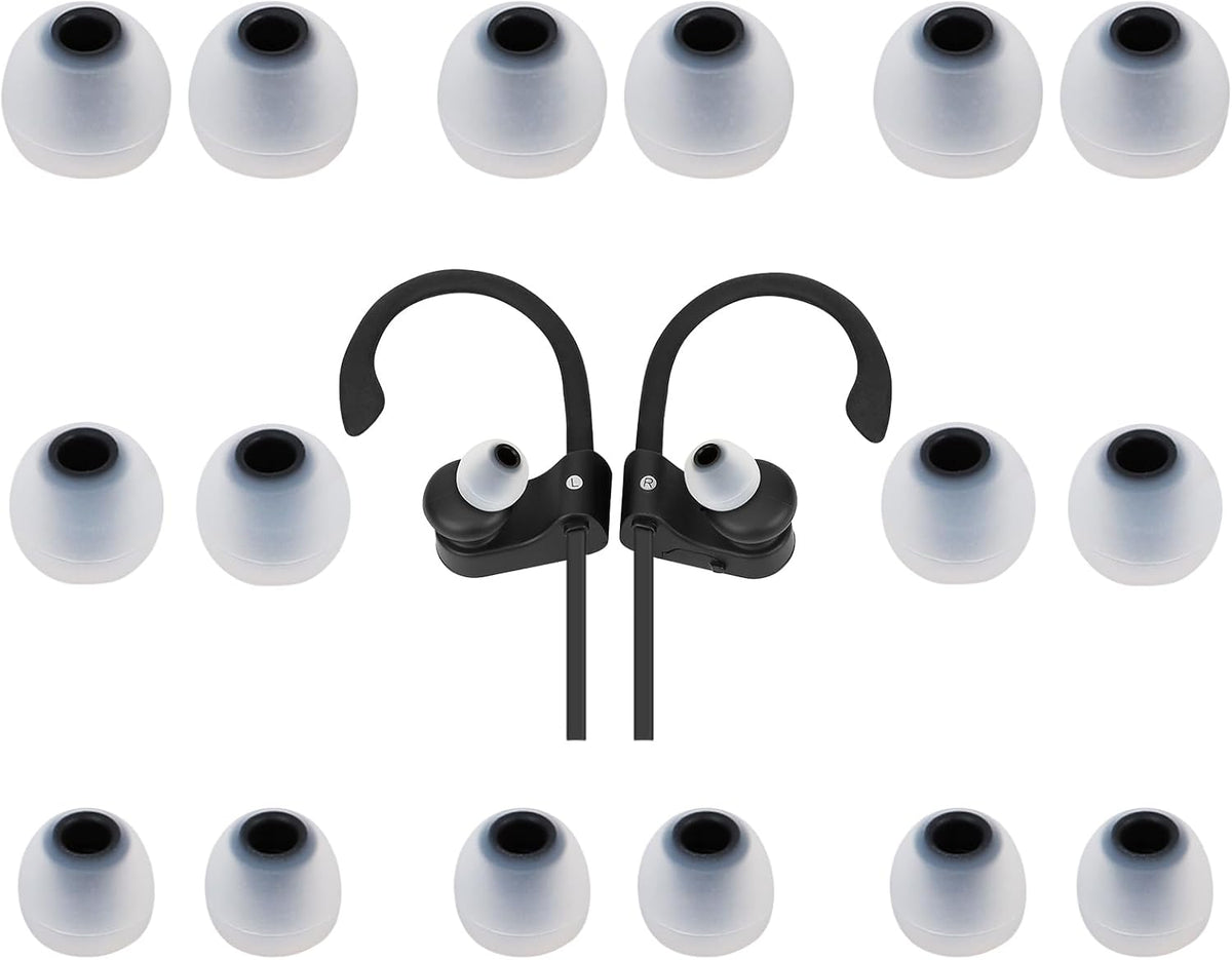 Earbud Tips Ear Bud Tips Soft Anti Slip Washable and Reusable Silicone Replacement Earbud Tips Fit Most in-Ear Earbuds(Inner Hole 3.8mm -5.1mm) 18pcs S M L