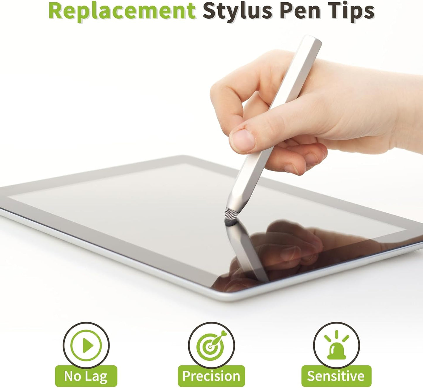 MECCANIXITY 10Pcs Replacement Fiber Mesh Tips for Stylus Pens 10mm Suitable for Capacitive Touch Screen,High Sensitivity,Soft,No Scratch Screen Pen Tip