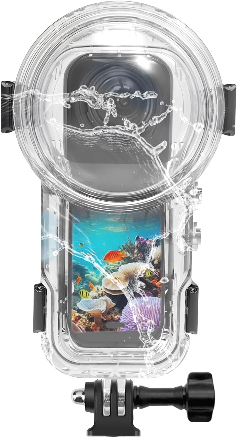 PULUZ Invisible Dive Case for Insta360 X5, [196ft/60m] Waterproof Case Diving Housing Cover Protective Underwater Shell for Insta 360 X5 Action Camera Accessories