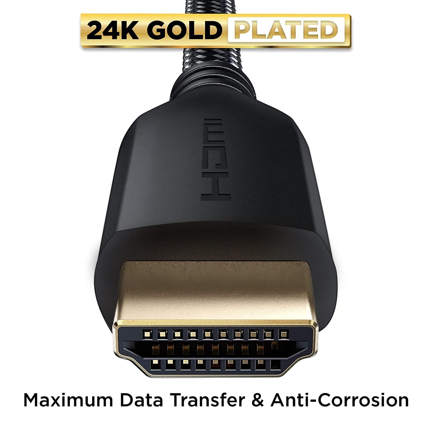 PowerBear 4K HDMI Cable 25 ft | High Speed Hdmi Cables, Braided Nylon & Gold Connectors, 4K @ 60Hz, Ultra HD, 2K, 1080P, ARC & CL3 Rated | for Laptop, Monitor, PS5, PS4, Xbox One, Fire TV, & More