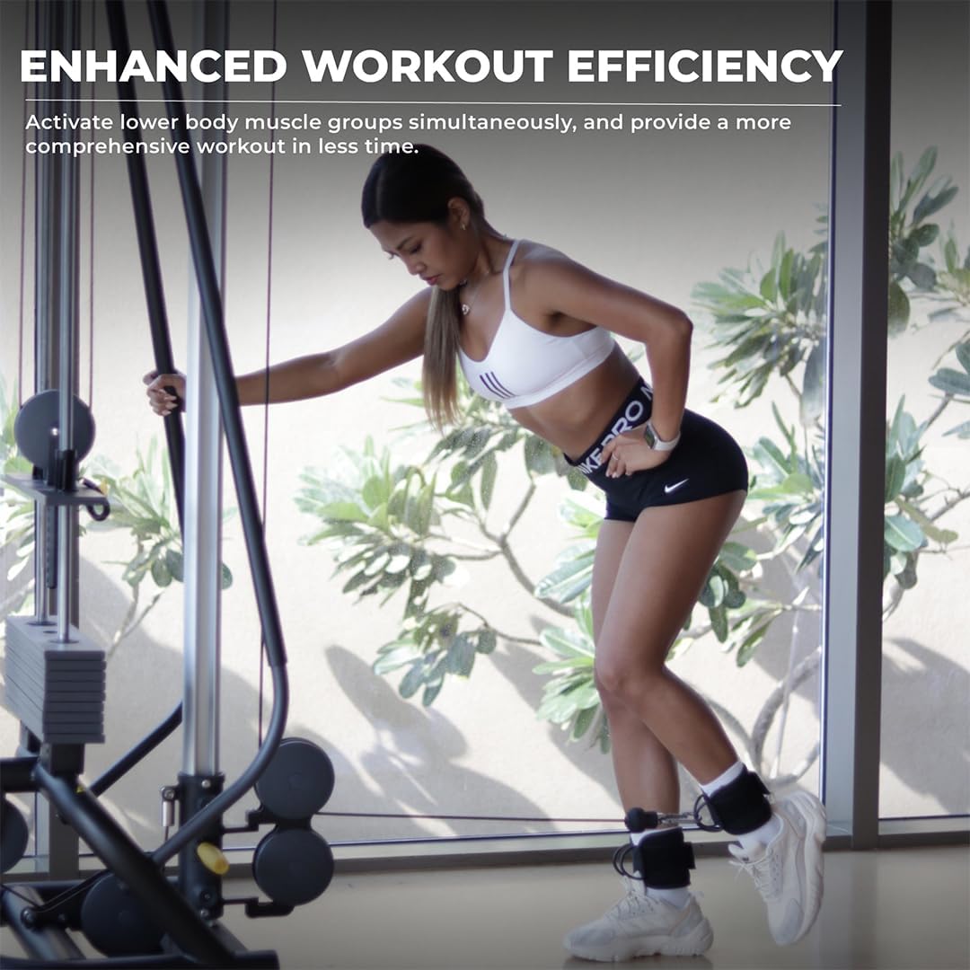 Ankle Straps for Cable Machines Women - Adjustable Gym Ankle Strap for Cable Machine, Neoprene Padded Cable Straps, Durable Leg Strap with Cable Cuff, Glute Kickback Ankle Strap with D Rings