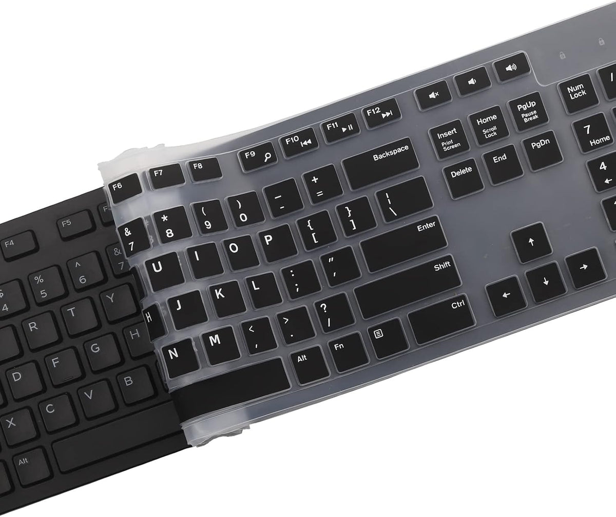 Keyboard Cover Skin for Dell KM636 KB216 KB216t KB216d KB216p Wired & Wireless Keyboard, Dell Optiplex 5250 3050 3240 5460 7450 7050, Dell Inspiron Desktop 24" 27" 5400 5490 7700 7790 3475 3670 3477