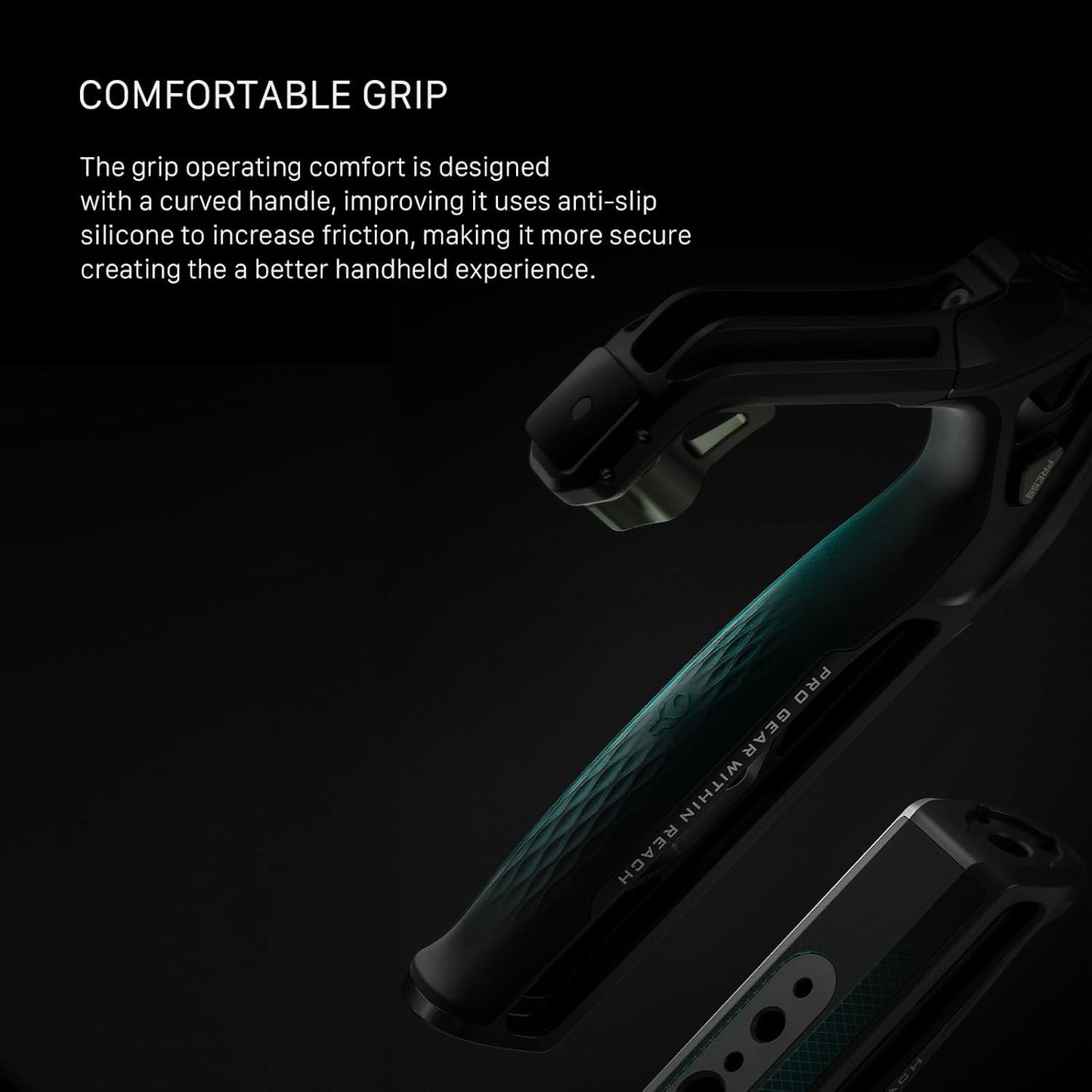 Tilta Xeno Top Handle for Filmmakers & Cameras - Titanium Gray | Aluminum Alloy and Silicone Build | 1/4″-20 w/Locating Points | Safety Release Pin | Comfortable Handling (Cold Shoe)